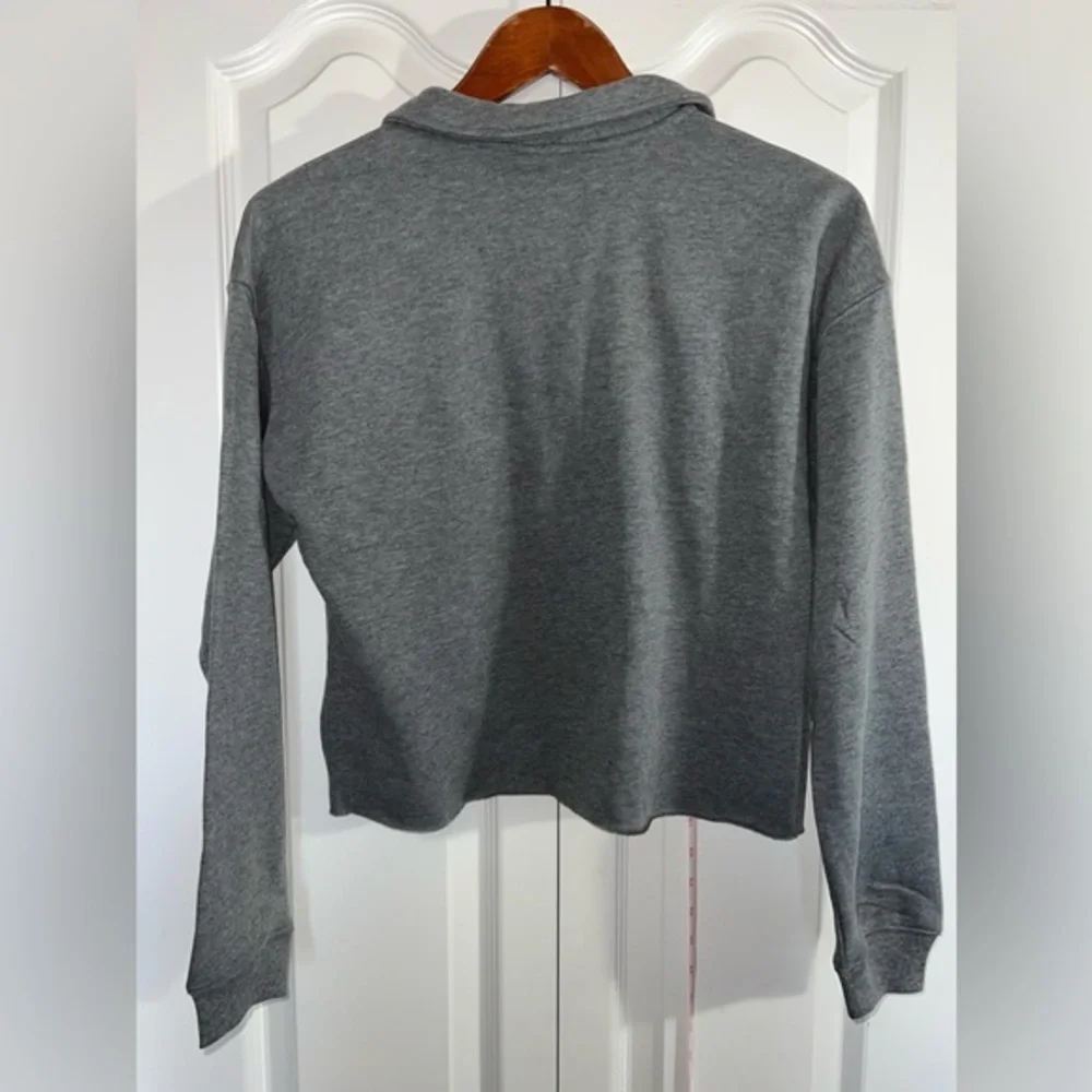 wild fable heather grey cropped three button collared shirt NWT - Picture 3 of 7